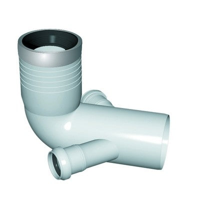 CURVA WC PROLUNGATA 2 ATTACCHI CON GUARNIZIONE E TAPPO Misura: D. 90-116-40