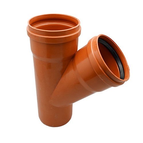 DERIVAZIONE 45° RAL 8023 Misura: Diam. 100/45°