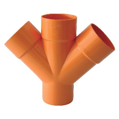 DERIVAZIONE DOPPIA 45° ARANCIO Misura: Diam. 125