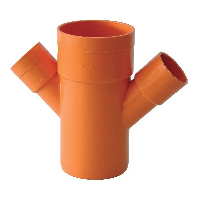 DERIVAZIONE DOPPIA RIDOTTA 45° ARANCIO Misura: Diam. 100 x 50