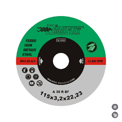 DISCO ABRASIVO PER FERRO Misura: mm 115 x sp. 3.2 Ferro