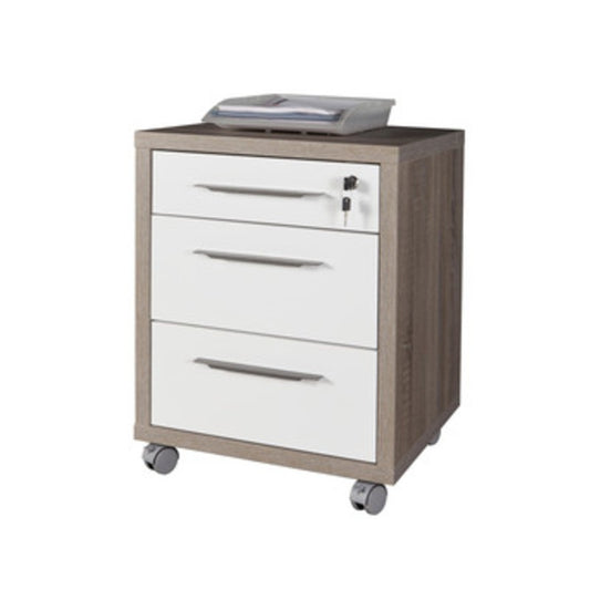 DISEGNO CASSETTIERA 3 CASSETTI 45X48,5X63 I ROVERE BIANCO