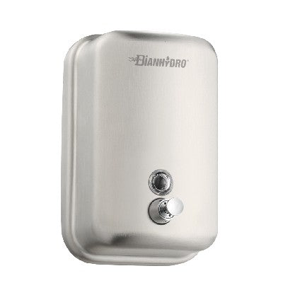 DISPENSER DI SAPONE LIQUIDO A PARETE IN ACCIAIO Misura: Lt 1,00 - H. 202 mm