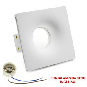 FARETTO INCASSO IN GESSO 125X125MM QUADRATO GU10 INCL.