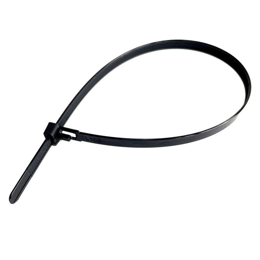 FASCETTA A STRAPPO PER CABLAGGIO RIAPRIBILE mm 7,6 x 200 - nero