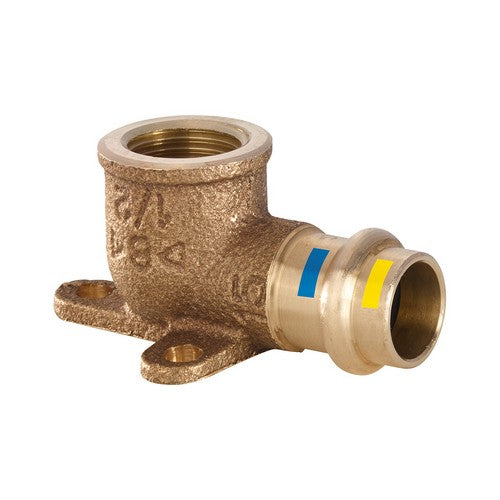 GOMITO 90° F FIL.F CON FLANGIA A 3 FORI A PRESSARE ACQUA GAS B ONE Misura: Diam 18 x 1/2