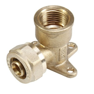 GOMITO A 90° F/FILET. F CON FLANGIA E DUE FORI DI FISSAGGIO Misura: Diam. 1/2 x 20