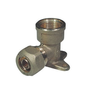 GOMITO A 90° FEMMINA CON FLANGIA PER TUBO COBRA-PEX Misura: 1/2 x 15
