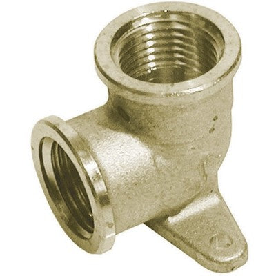 GOMITO A 90° FF CON FLANGIA IN OTTONE GIALLO Misura: Diam. 1/2