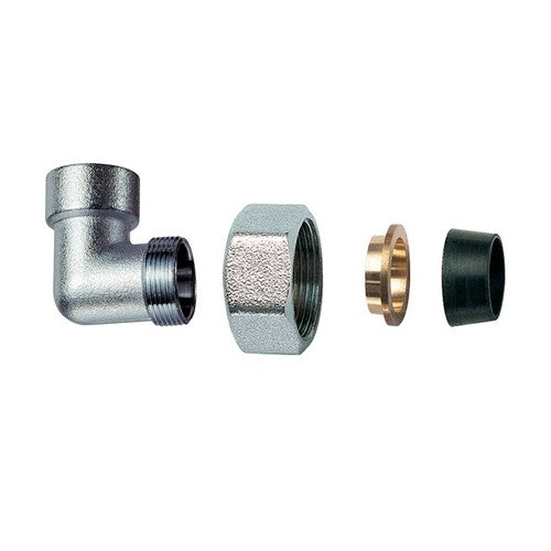 GOMITO FEMMINA CROMATO C/MONOCONO IN GOMMA PER RAME Misura: 3/4" x 18