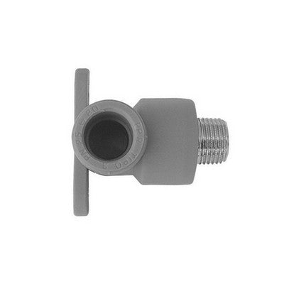 GOMITO FILETTATO MASCHIO CON STAFFE IN POLIPROPILENE Misura: 1/2 x Diam. 20 Grigio