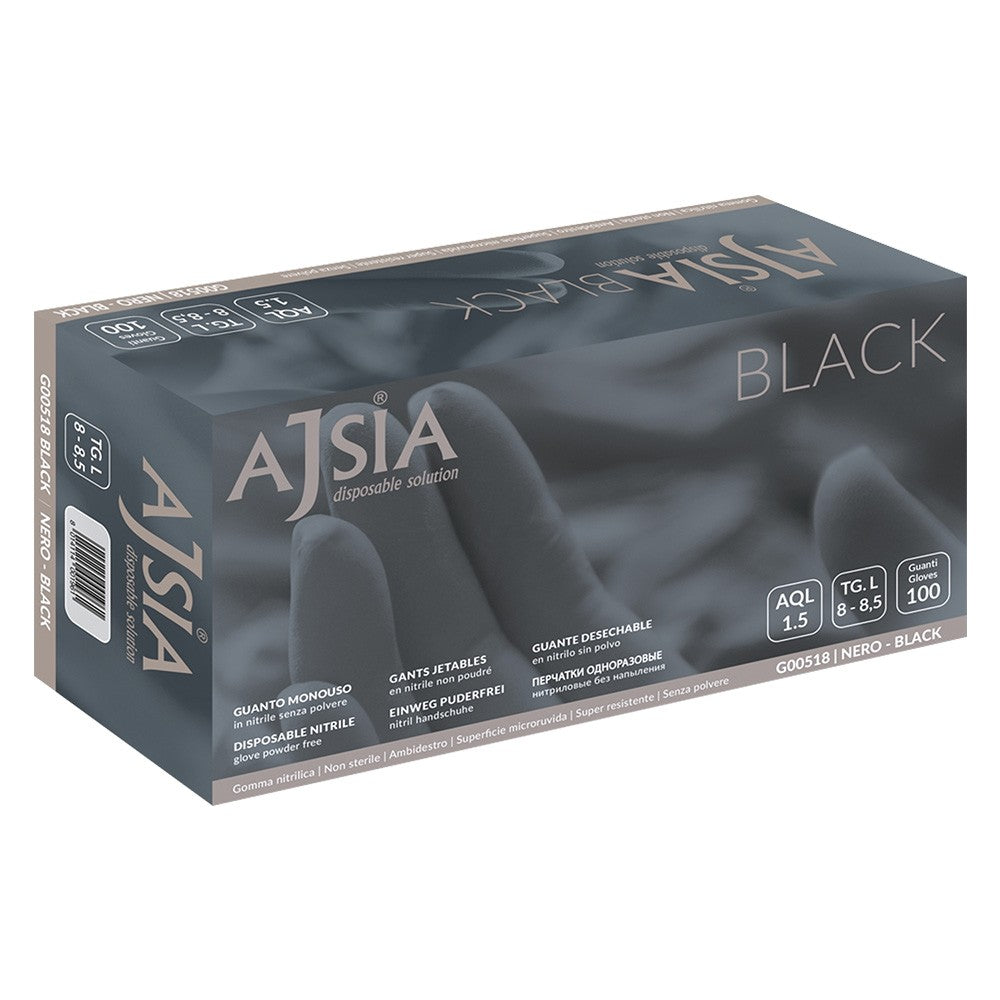 GUANTI NITRILE MONOUSO 'BLACK' tg. L