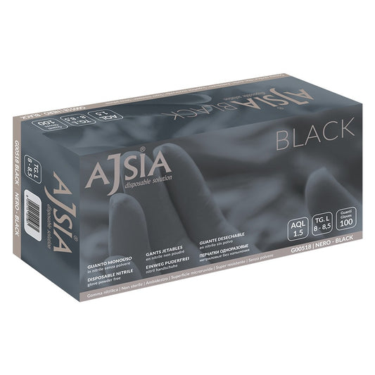 GUANTI NITRILE MONOUSO 'BLACK' tg. L