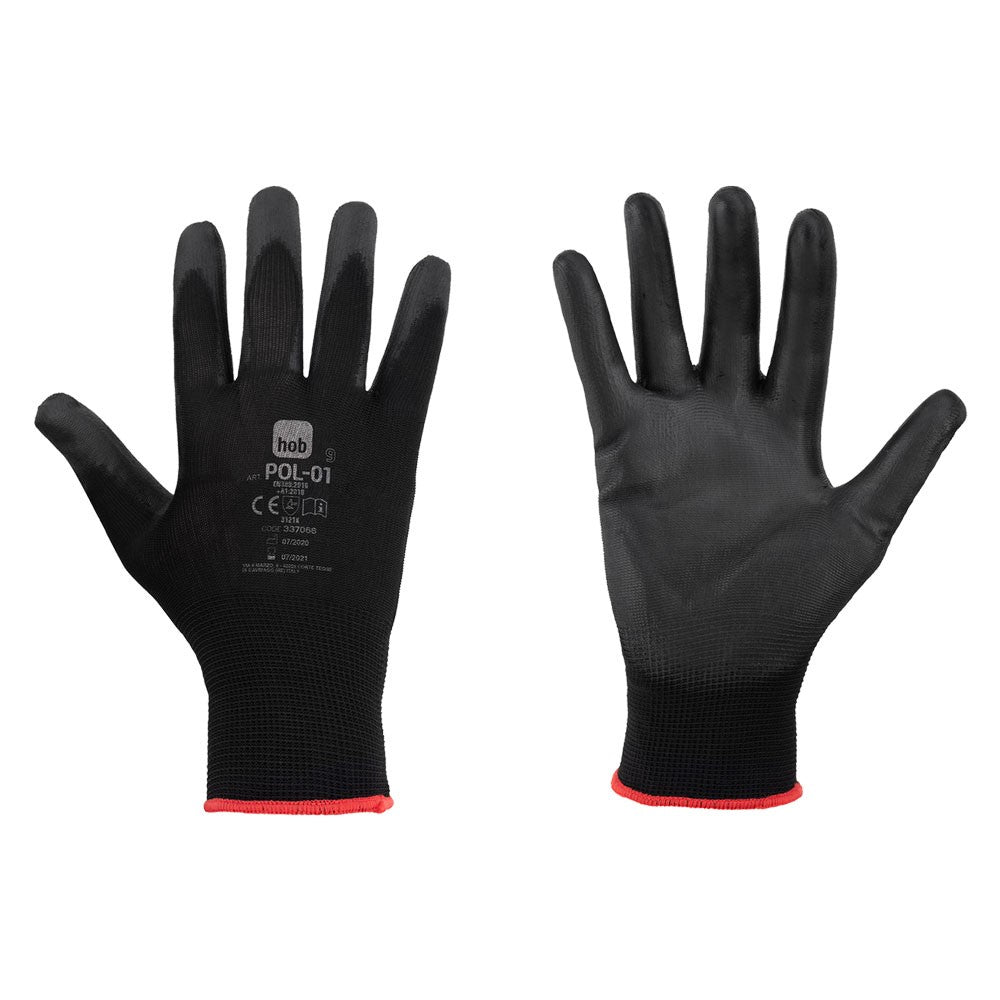 GUANTI POLIESTERE/POLIURETANO 'SPECIAL HOB POL-01' Tg. 8 - colore nero