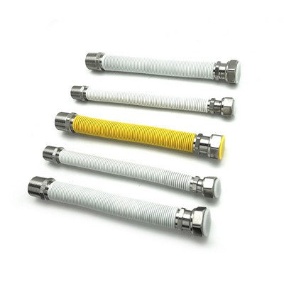 KIT 5 PZ FLESSIBILI INOX ESTENSIBILI RIVESTITI PER CALDAIE A GAS Misura: mm 220/420