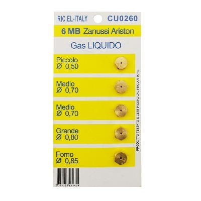 KIT 5 PZ UGELLI 6MB Misura: Metano