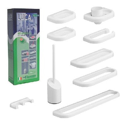 KIT ACCESSORI BAGNO SERIE LUCA MOD.NEW 9 PZ Misura: Bianco