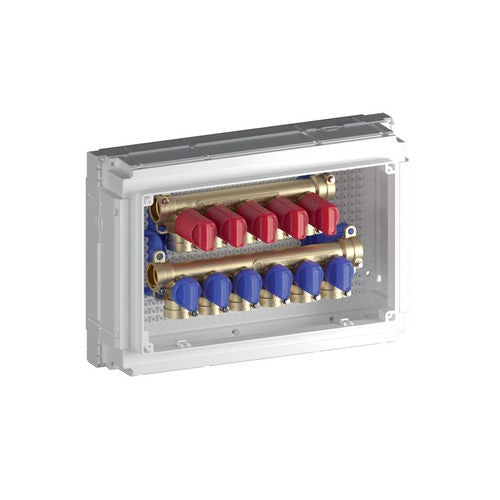 KIT COLLETTORE SANITARIO MULTI INTERCETTAZIONE DA INCASSO 6+5 USCITE Misura: 6+5 Fastec F13