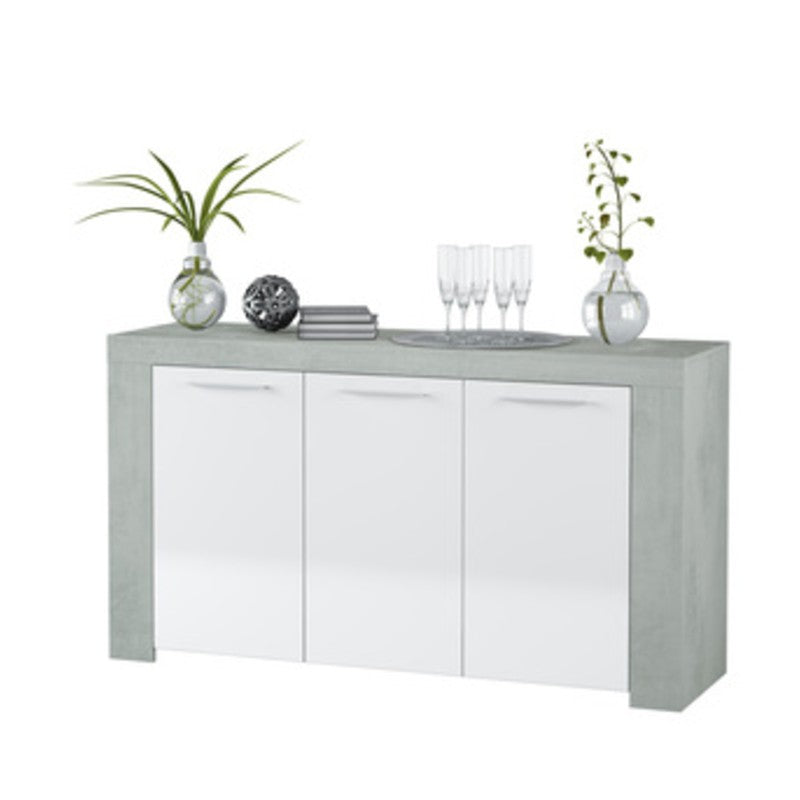 KIT CREDENZA 3 ANTE AMBIT 144X42XH80 BIA/CEMEN