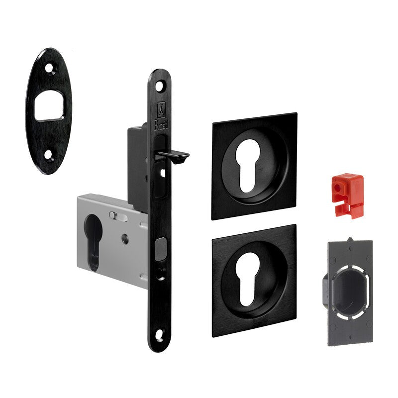 KIT MANIGLIE QUADRO PORTA SCORR CILINDRO EASY G500T NERO