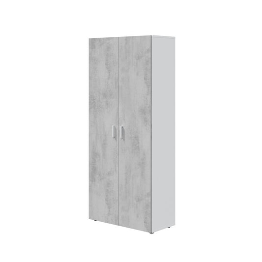 KIT MOBILE MULTIUSO 80X37XH182 CM BIANCO CEMENTO