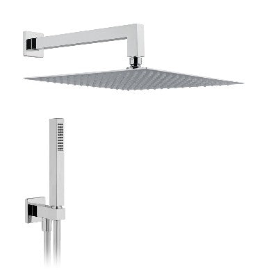 KIT SOFFIONE DOCCIA QUADRO Misura: L. 250x250 - Braccio L. 350 mm