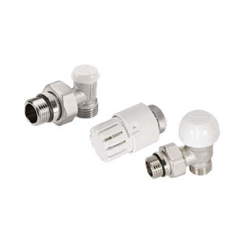 KIT VALVOLA TERMOSTATIZZABILE A SQUADRA TESTA TERMOSTATICA E DETENTORE Misura: 1/2" 24x19 fil (D.16)