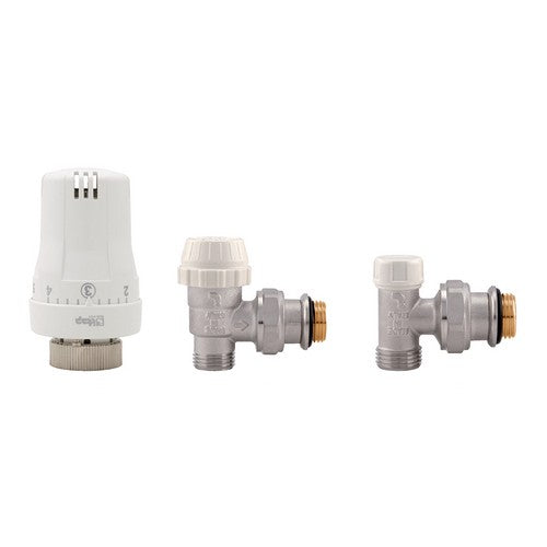 KIT VALVOLE TERMOSTATICHE AD ANGOLO MASCHIO Misura: 1/2"