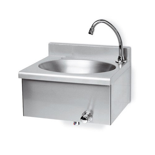 LAVAMANI IN ACCIAIO INOX RUBINETTO COMANDO GINOCCHIO Misura: cm 40x35x20,5