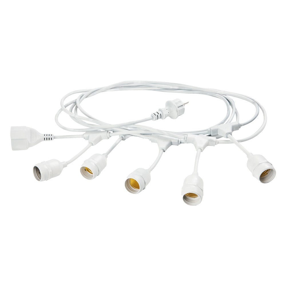 LUMINARIA 'ENJOY' cavo mt.5 - 5 portalampade - bianco