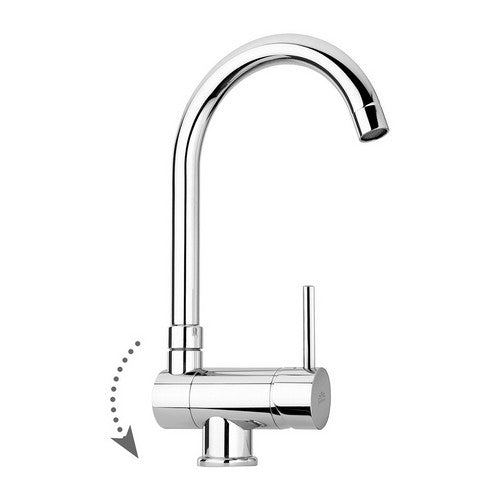 MISCELATORE LAVELLO MONOFORO CON CANNA RECLINABILE STICK Misura: Cromo