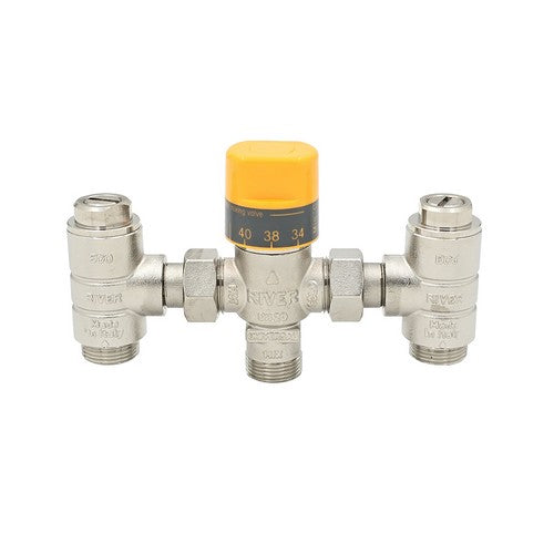 MISCELATORE TERMOSTATICO P/PANNELLI SOLARI CON 2 VALVOLE ECO Misura: 3/4"