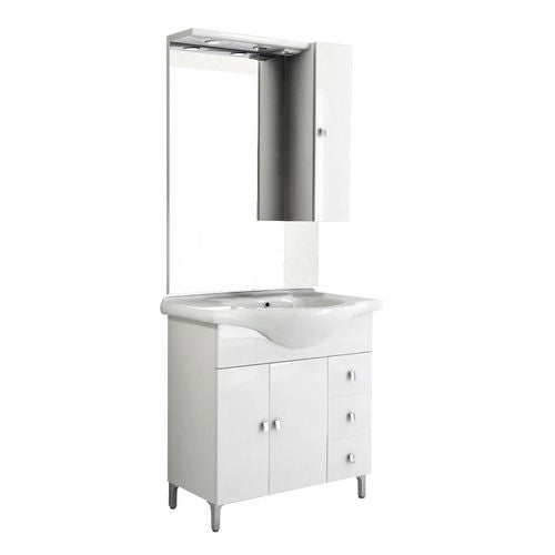 MOBILE BAGNO COMPLETO AGATA Misura: Bianco Lucido L. 105 cm
