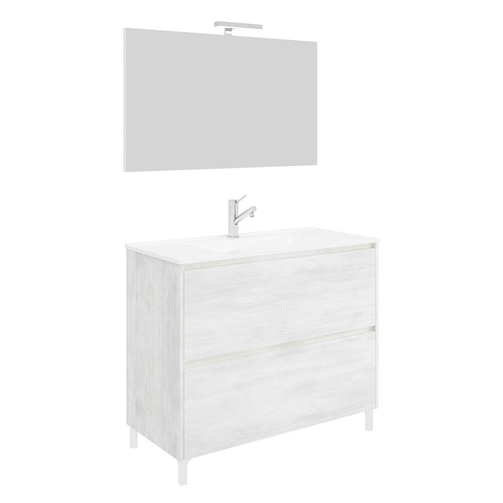 MOBILE BAGNO 'LISBONA' base cm 80 x 47 x h.85 - colore rovere grigio