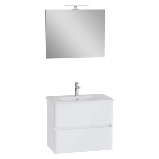 MOBILE BAGNO 'MIA ROUND PLUS' base cm. 75 x 44,5 x 62,5 - bianco lucido