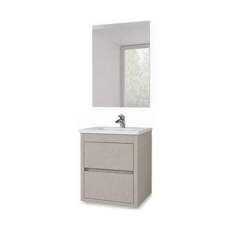 MOBILE BAGNO SOSPESO COMPLETO ELEGANCE L.50 CM Misura: Grigio Corda