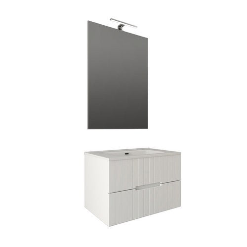 MOBILE BAGNO SOSPESO COMPLETO VANIA Misura: Grigio Nuvola L. 74 cm
