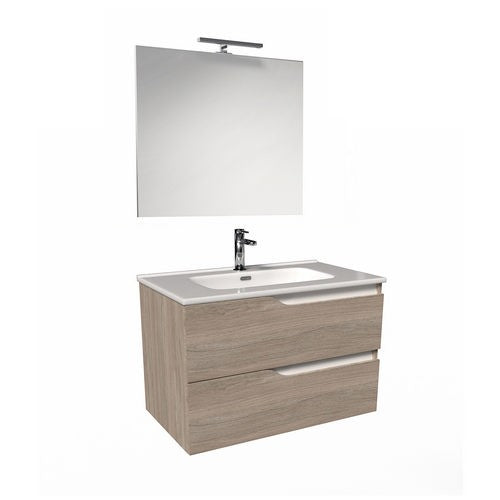 MOBILE BAGNO SOSPESO MOD. PRAGA L. 80 CM Misura: Bianco Lucido - Bianco Lucido