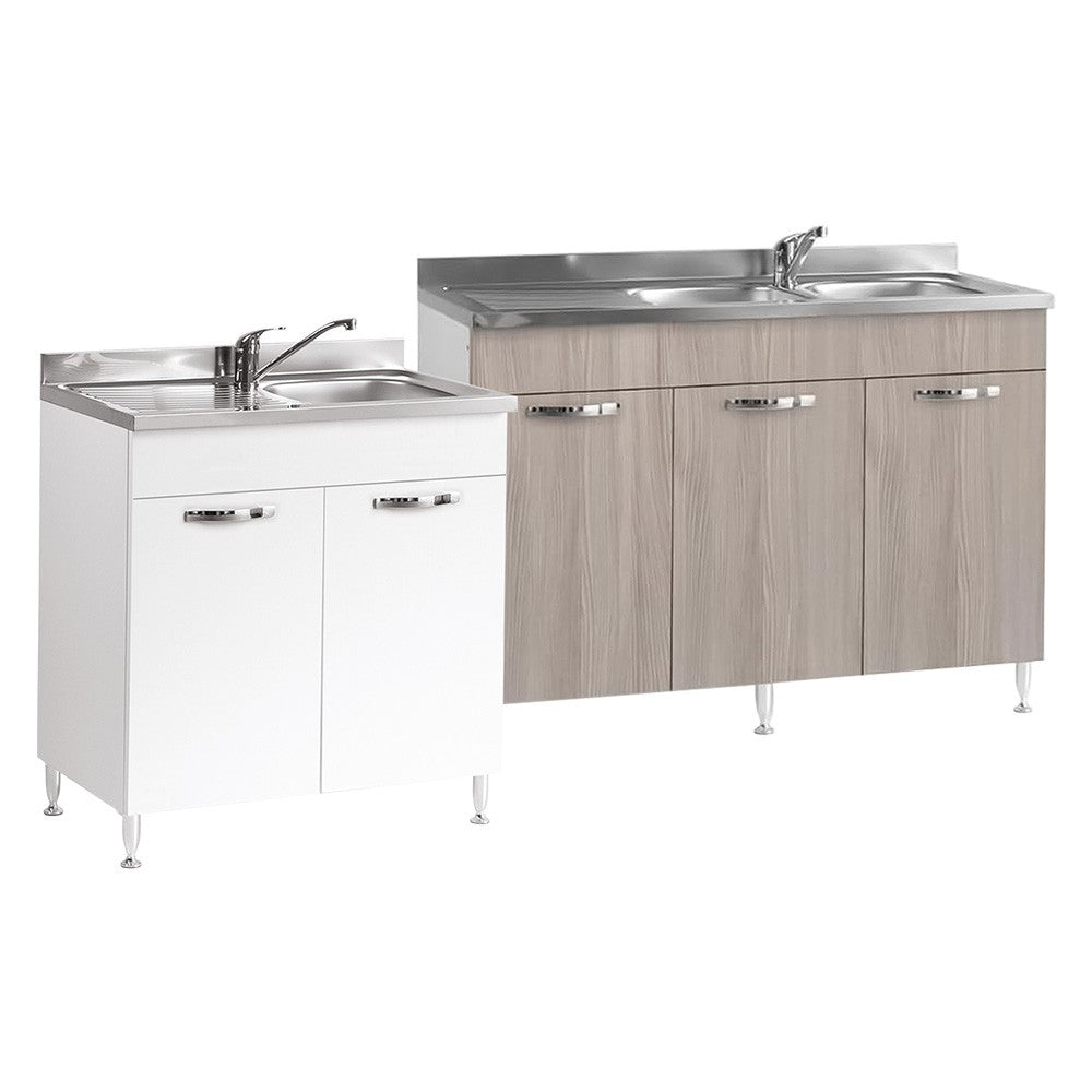 MOBILE SOTTOLAVELLO PER CUCINE COMPONIBILI L.120 x P.50 x H.85. - 3 ante - col. bianco