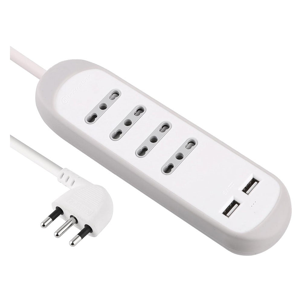 MULTIPRESA BIVALENTE 'GUMMY' 4 prese bival.10/16A + 2 USB 2,1A - art.62061