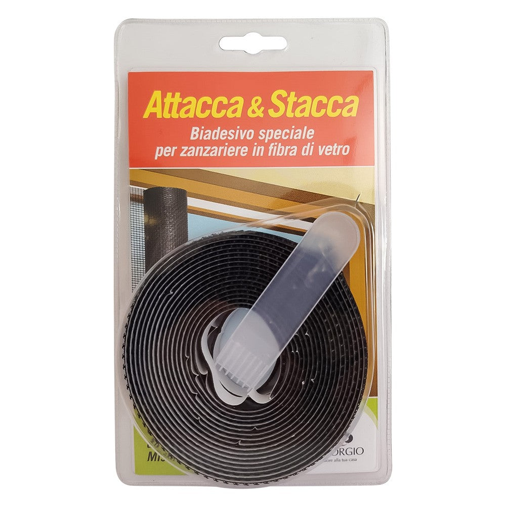 NASTRO ATTACCA STACCA PER ZANZARIERE mm 10 x 6,6 mt - col. bianco