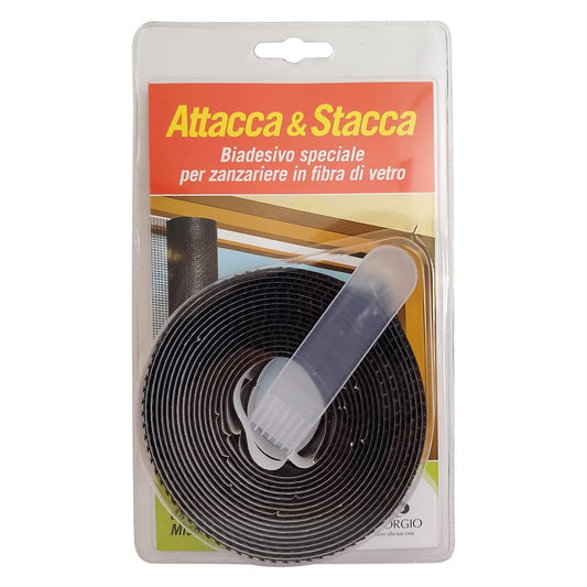 NASTRO ATTACCA STACCA PER ZANZARIERE mm 10 x 6,6 mt - col. bianco