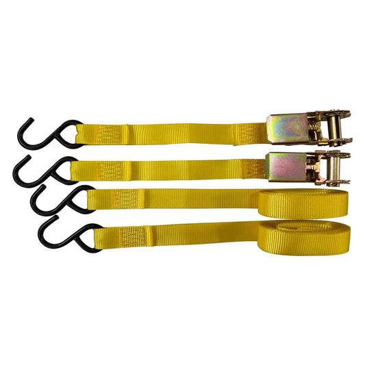 NASTRO DI ANCORAGGIO AD UNCINO mt. 4,5 x mm 25 - port.350 kg - pz.2 / con cricchetto
