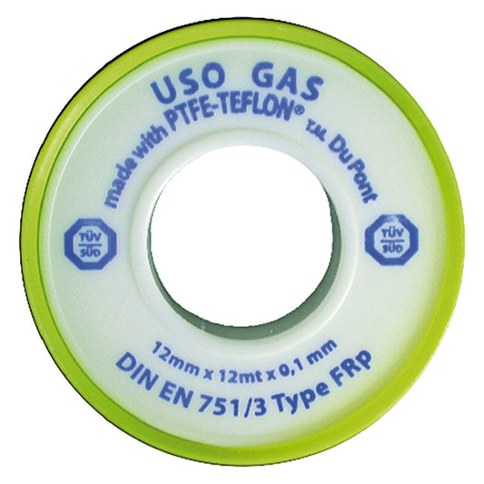 NASTRO TEFLON PER GAS 'PROFESSIONALE' 1/2x12 mt. x0,1 mm - cf. 10 rt.