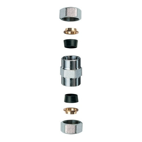 NIPLEX DOPPIO CROMATO C/MONOCONO IN GOMMA PER RAME Misura: 3/4" x 22
