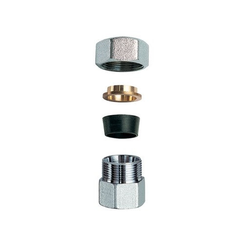 NIPLEX FEMMINA CROMATO C/MONOCONO IN GOMMA PER RAME Misura: 3/4" x 18