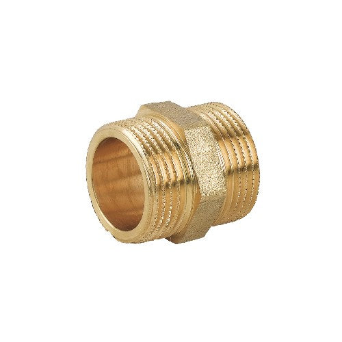 NIPPLE DOPPIO MM IN OTTONE GIALLO Misura: 1"