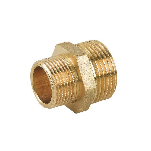 NIPPLE DOPPIO RIDOTTO MM IN OTTONE GIALLO Misura: 1/2" x 1"1/4