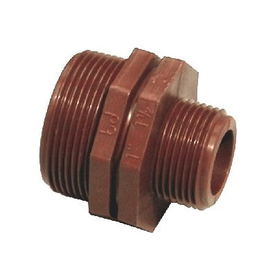 NIPPLE RIDOTTO IN PP MARRONE Misura: 1" 1/2 X 1"