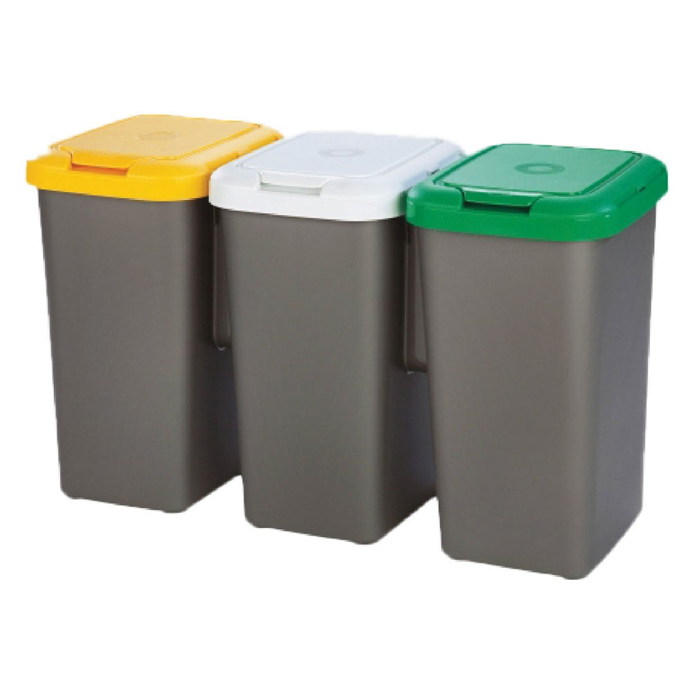 PATTUMIERA RACCOLTA DIFFERENZIATA SET 'TRIO' 25 lt. cm 78,5 x 32 x 47,4